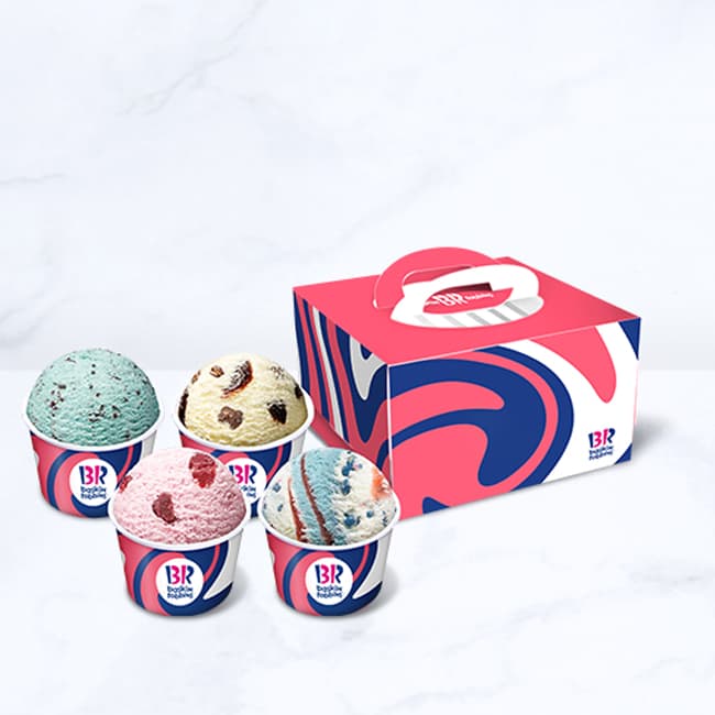 배스킨라빈스 핸드팩세트 (파인트 4개)